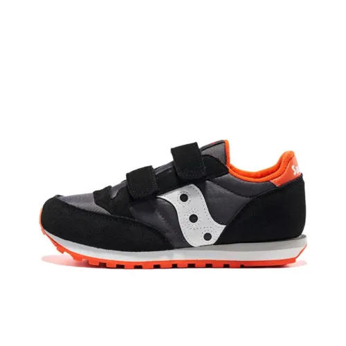 Saucony Jazz Double HL Устойчивый к истиранию Низкий Топ Детская Беговая Обувь Черный Серый Оранжевый