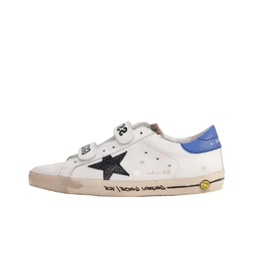 Golden Goose Old School Детские Скейтбординги Низкий Верх Синий с Белым Надпись Школьный возраст