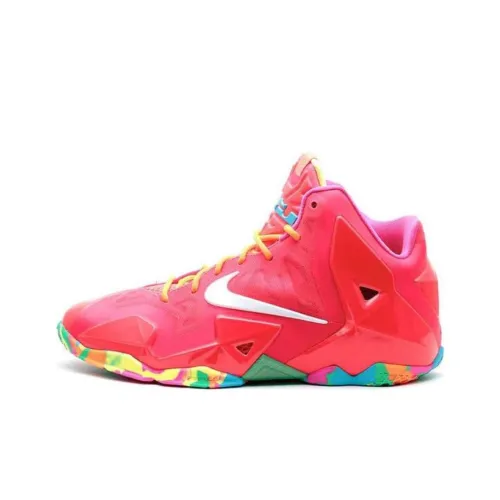 Nike Lebron 11 Fruity Амортизация MID Топ Детские Баскетбольные кроссовки Красный Подростки
