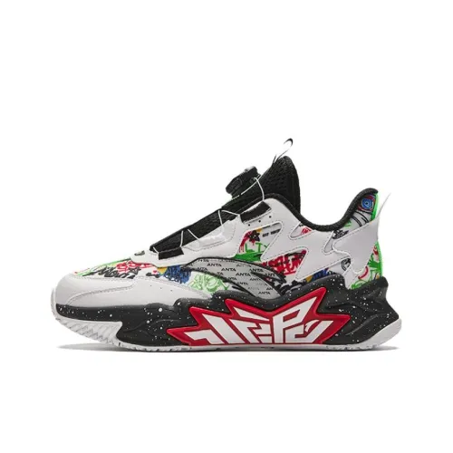 Antakids Детские баскетбольные кроссовки Высокий верх Черный Серый Красный Школьный возраст