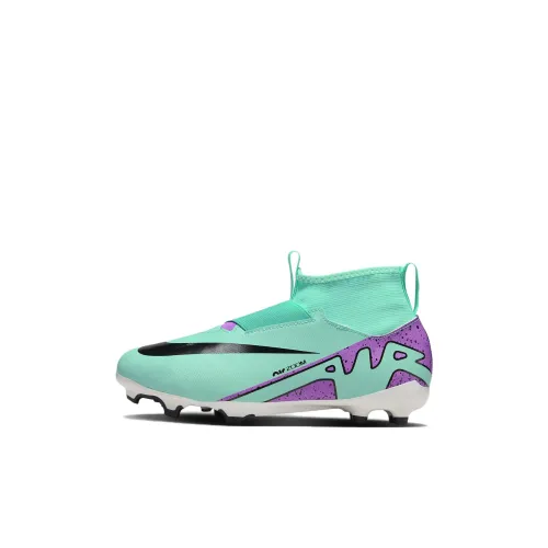 Nike Mercurial Superfly 9 Детские футбольные бутсы MID Топ Черный Зеленый Kids