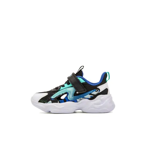 XTEP Противоскользящие амортизаторы Slip Resistant Shock Absorbers Низкий Топ Детские беговые кроссовки Черный Зеленый для детей 3-7 лет