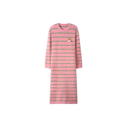 MIIOW Ночная сорочка Женская Розовая с полосами