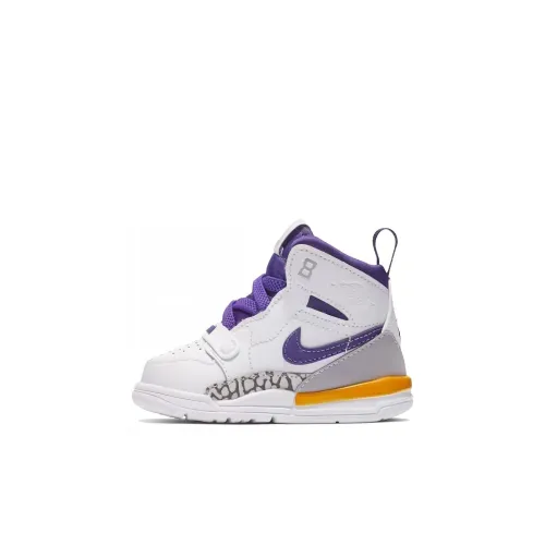 Джордан Legacy 312 противоскользящая устойчивая к истиранию высокая обувь для малышей белая и фиолетовая для младенцев и малышей