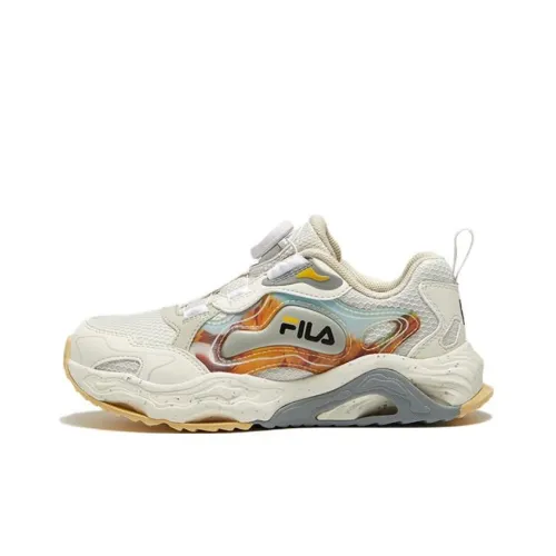 FILA KIDS BOA Slip-Resistant Anti KICK MID Топ Тренировочные кроссовки для подростков Серый Белый