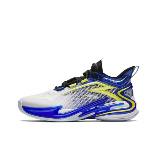 Antakids Детские баскетбольные кроссовки Low Топ Белый Желтый Синий Школьный возраст