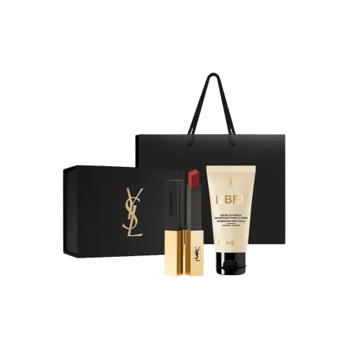 SAINT LAURENT Маленький Золотой Барная стойка Помада для губ и Лосьон для тела Подарочная коробка Наборы для макияжа Легко смешивается 2,2г+50мл