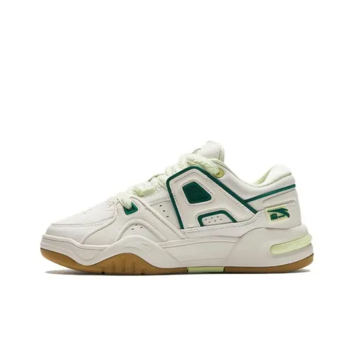 Antakids Детские Скейтбординги Низкий Топ Айвори Белый/Павлин Каменно-Зеленый Для Школьников