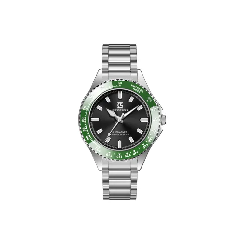 GT DESIGN Кварцевый механизм Часы Мужские Зеленый циферблат