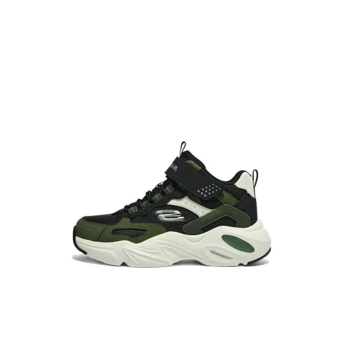 Skechers Амортизация Износостойкие Детские Лайфстайл Обувь Зеленый Черный Детский