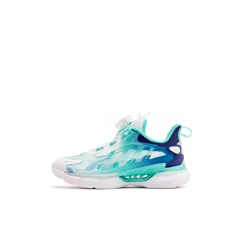 QIAODAN Ветер Концентратор 5 Устойчивый к Износу Низкий Топ Детские Беговые Кроссовки Белый Зеленый Для Детей Возрастом 3-7 Лет