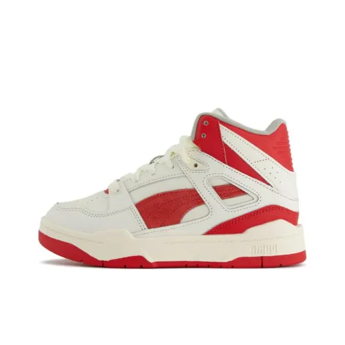 PUMA Slipstream Амортизация Износостойкий MID Топ Детские Скейтбординги Белый Красный Подростки