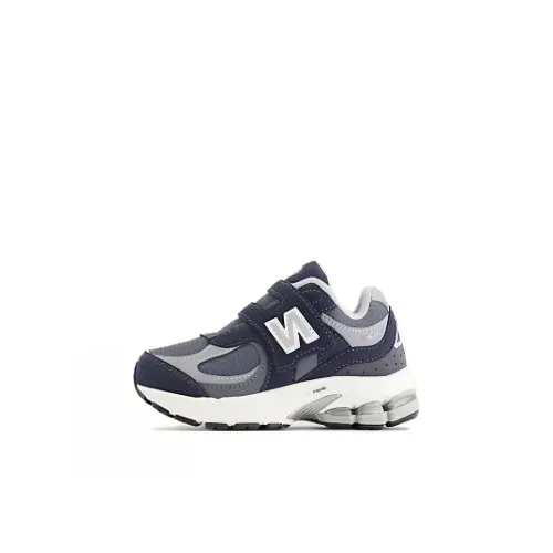 New Balance совместный бренд 2002 Hook Loop устойчивый к истиранию низкий топ обувь для малышей синий и серебристый для младенцев и малышей