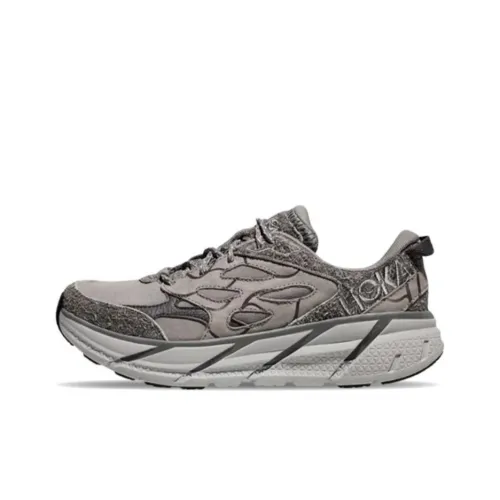 HOKA ONE ONE Clifton L Противоскользящий Устойчивый к истиранию Низкий Топ Беговые кроссовки Мужские Темно-серый