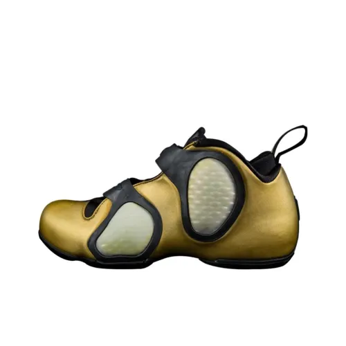 Nike Air Flightposite 3 Противоскользящий устойчивый к истиранию низкий топ детские баскетбольные кроссовки Gold для подростков