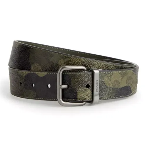 COACH Canvas Телячья кожа Кожаные ремни Мужской Зеленый Ширина 3,8 см