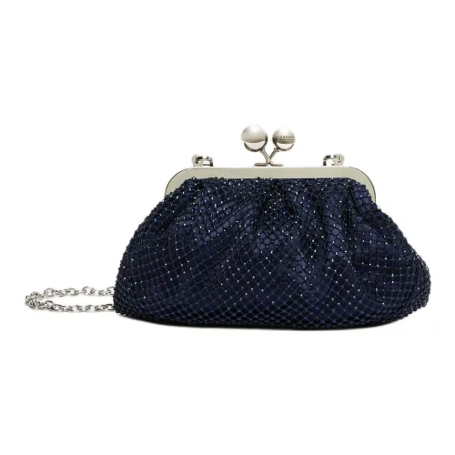 MaxMara Rhinestone Одно плечо Через плечо Клатч Маленький Женский Ультрамарин Циан