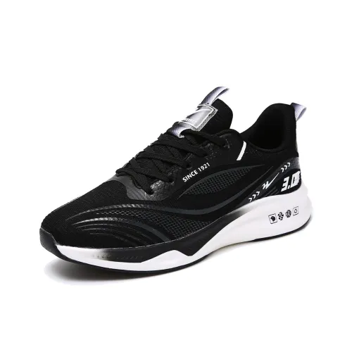 Binary Амортизация Rebound Устойчивый к истиранию Легкий Bottom Resistant Низкий Топ Беговые кроссовки Unisex Черный Белый
