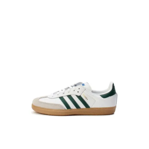 Adidas Originals SAMBA OG Устойчивый к истиранию Низкий Топ Детские Скейтбординги Белый Зеленый Малыш