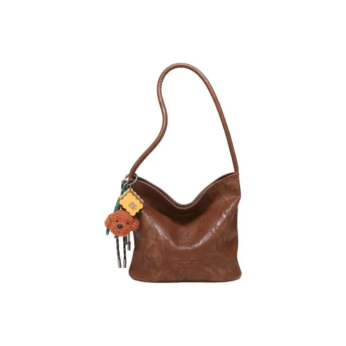 TOUTOU ПУ (полиуретан) Сумка через плечо Стандартная Женская Шоколадный Коричневый