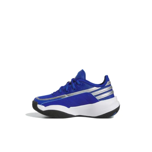 Adidas Front Court Амортизация Износостойкий Низкий Топ Детская Баскетбольная Обувь Синий Детский