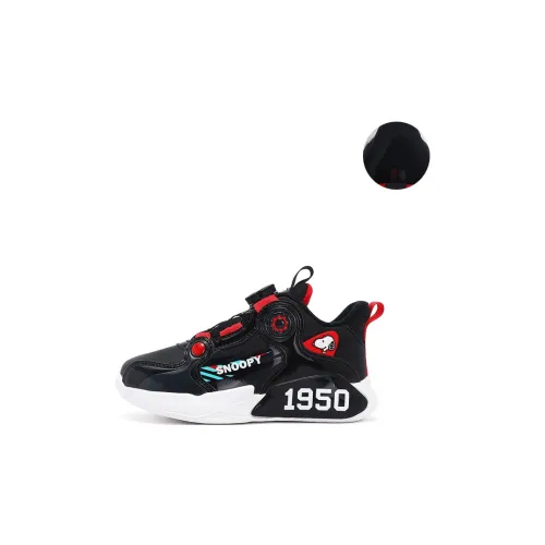SNOOPY Низкий Топ Детская Баскетбольная Обувь Черный Красный Малыш