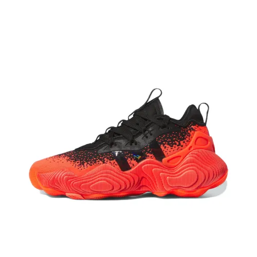 Adidas Trae Young 3,0 Устойчивый к истиранию низкий топ детские баскетбольные кроссовки оранжево-черные для подростков