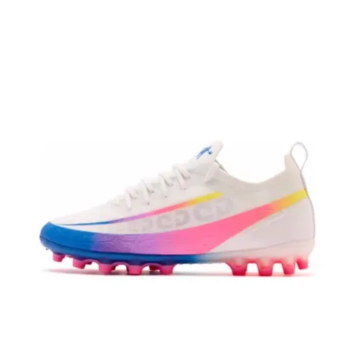 QIAODAN Амортизация Устойчивый к истиранию Анти KICK Низкий Топ Детская футбольная обувь Белый Синий Подростки