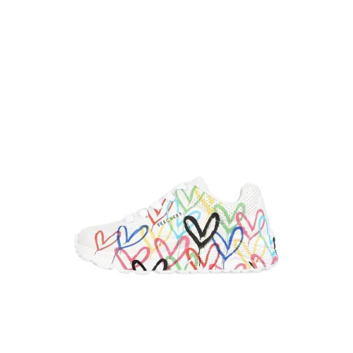 Skechers Uno Lite Low Топ Kids Lifestyle Shoes Белый Красный Детский