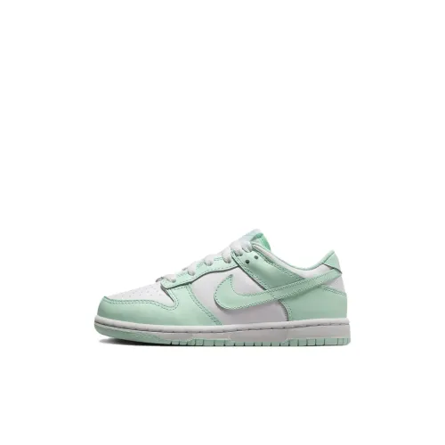 nike Dunk Slip Resistant Abrasion Resistant Низкий Топ Детские Скейтбординги Белый Зеленый Детский