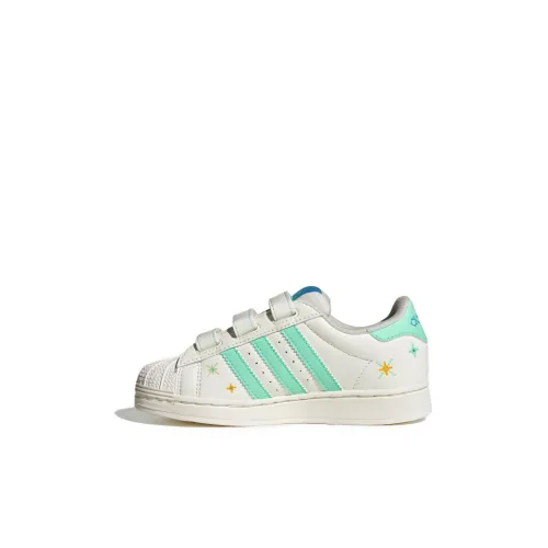 Adidas Originals SUPERSTAR COMFORT Закрытие Амортизация Износостойкий Низкий Топ Детские Скейтбординги Белый Зеленый