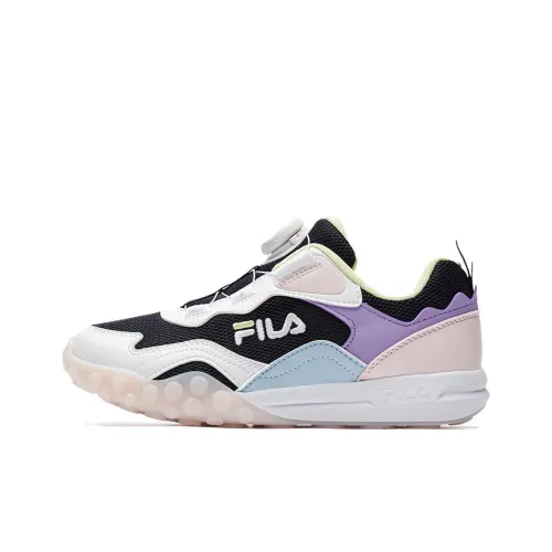 FILA KIDS Sky Rambler противоскользящие амортизаторы низкие топ детские беговые кроссовки черно-розовые подростки
