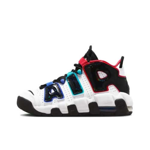 Nike Air More Uptempo Детская баскетбольная обувь MID Топ Белый/Черный/Университетский Красный/Игровой Королевский Синий Унисекс