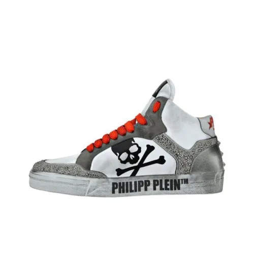 PHILIPP PLEIN Hi Топ Высокие Кроссовки для скейтбординга Унисекс Белый