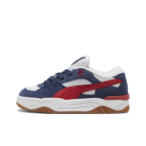 PUMA 180 Corduroy Детские Скейтбординги Низкий Топ Синий Белый Красный Для школьного возраста