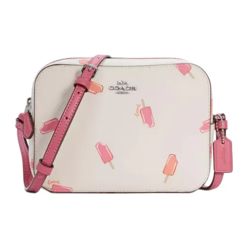 COACH Camera Кожа Camera Сумка Сумка через плечо Мини Женская Белая Розовая