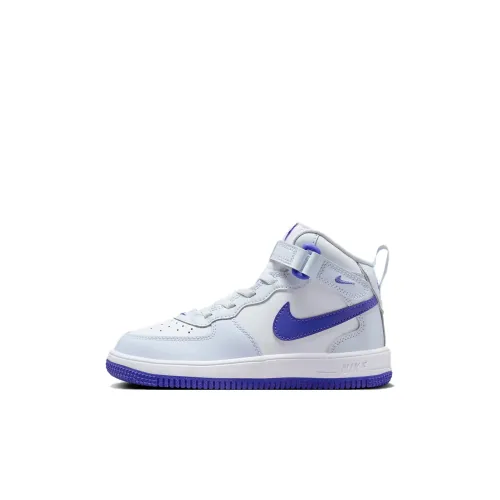 Nike Air Force 1 EasyOn Slip-Resistant Амортизация MID Топ Скейтборд Кроссовки Белый Фиолетовый Детские Возраст 3-7 Лет