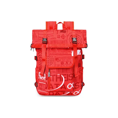 8atheist Полиэстер Коммутирование Комплект Рюкзак Ноутбук Сумка Стандартный Унисекс Преппи Красный