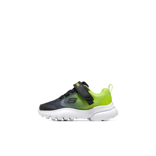 Skechers Дышащий и Легкий Низкий Топ Обувь для малышей Черный Зеленый Младенец и Малыш