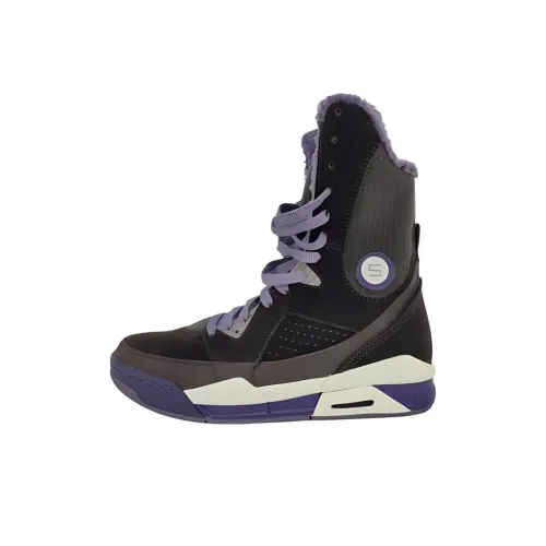 Jordan Flight 9 6 Inch GS Амортизация Износостойкие Crew Детские ботинки Черный Подростки