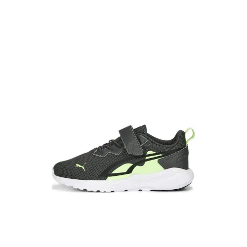 PUMA All Day Активный Anti KICK Амортизация Низкий Топ Детские Беговые Кроссовки Черный Зеленый Дети Возраст 3-7 Лет