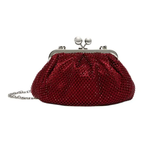 MaxMara Mesh Rhinestone One Shoulder Crossbody Clutch Small Women's Ruby МаксМара Сетка Стразы Одно Плечо Через Плечо Клатч Маленький Женский Рубин