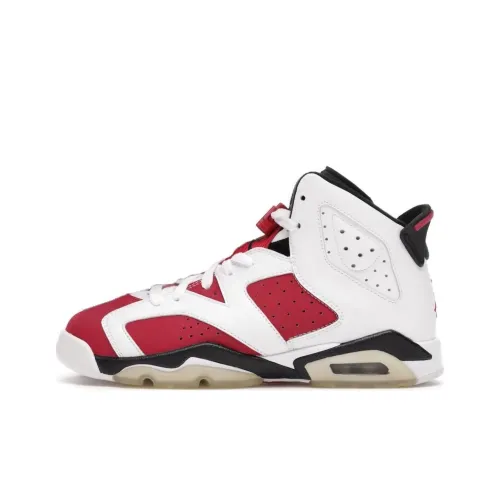Jordan Air Jordan 6 Обратный отсчет Пачка Противоскользящие MID Топ Детские Баскетбольные кроссовки Белый Красный Подростки