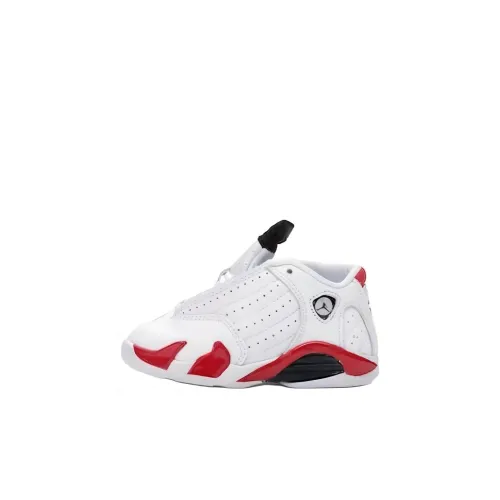 Jordan Air Jordan 14 Retro TD Амортизация Износостойкие Высокие Кеды Малыша Красный Белый Infant And Toddler