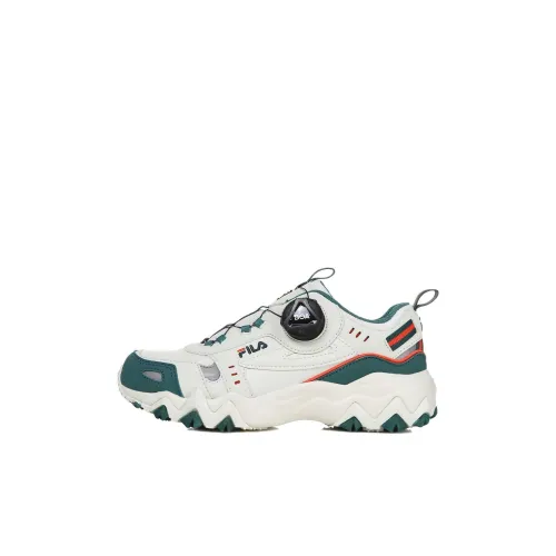 FILA KIDS Амортизация Износостойкий Низкий Топ Fellow BOA Цвет KD Детская Беговая Обувь Белый Зеленый Для детей 3-7 лет