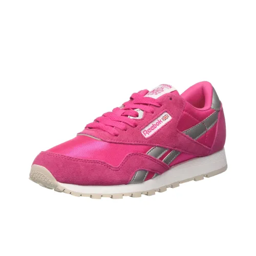 Reebok Classic Nylon Детская беговая обувь Низкий топ Розовый Школьный возраст