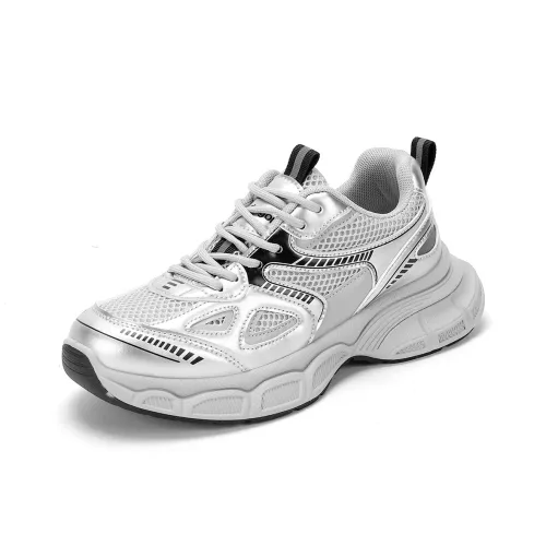 RED DRAGONFLY массивные кроссовки Амортизация Увеличение Высоты Дышащий Низкий Топ Повседневный Женские Серебряный