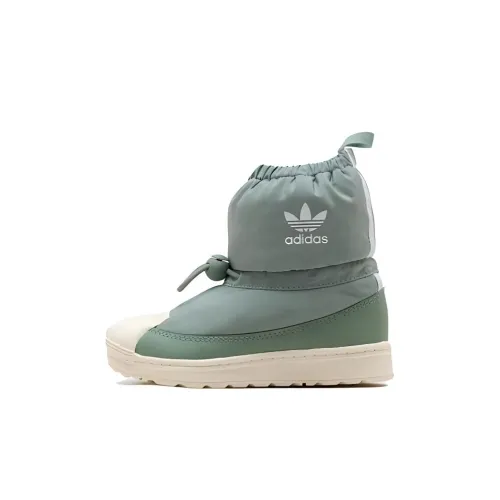 Adidas Originals SUPERSTAR 360 Высокие ботинки Кроссовки для скейтбординга Серебристо-зеленый Детские 3-7 лет
