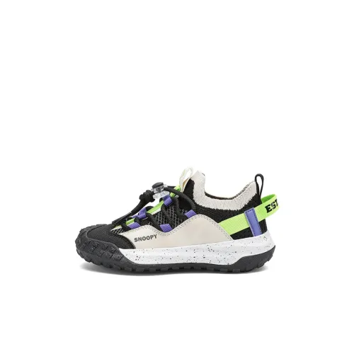 SNOOPY Explorer Устойчивый к истиранию Противоскользящий Низкий Топ Детские Лайфстайл Обувь Черный Зеленый Детский
