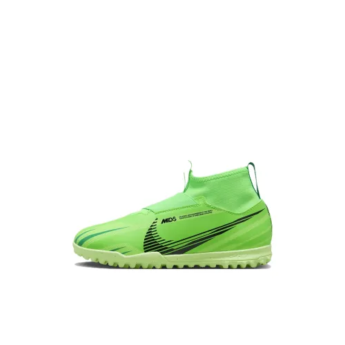 Nike Zoom Mercurial Superfly 9 Детские футбольные бутсы MID Топ Зеленый Kids